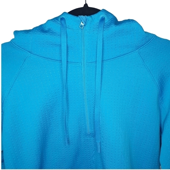 ATHLETA Atmosphere Anorak Jacket Quater Zip Thumb Blue holes‎ Women's Size S - Picture 8 of 15